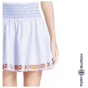 Tory Burch Embroidered Cotton Skirt Med $275